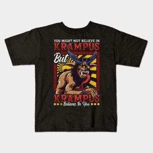 Krampus Believes In You Christmas Horror Kids T-Shirt